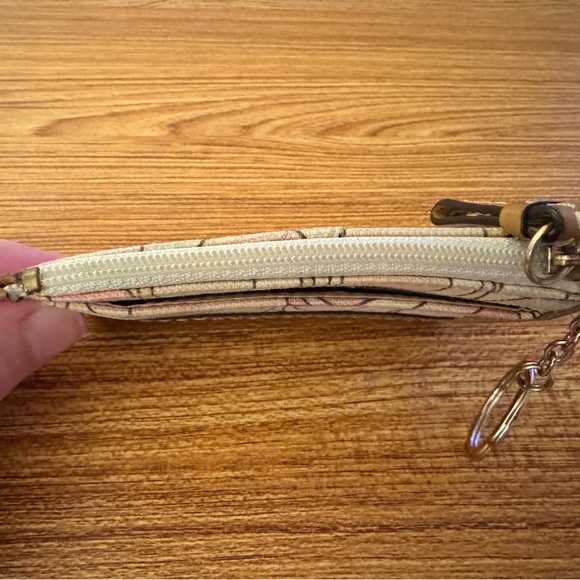 Coach Y2K Pink Optic Print Canvas And Leather Small Keychain Wallet With Zipper - Picture 7 of 10